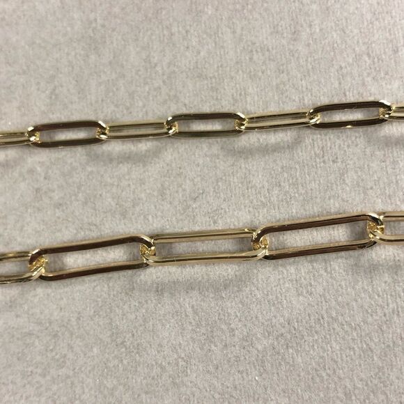 Yellow gold plated paperclip chain necklace set - Picture 4 of 8